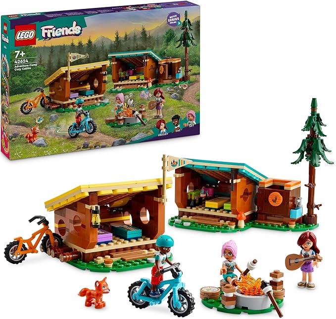 foto del prodotto lego friends cabine relax al campo avventure, giochi educativi per bambine e bambini da 7 anni, campeggio giocattolo da