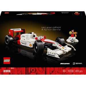 foto del prodotto lego icons 10330 mclaren mp4 4 e ayrton senna, modellino da costruire di auto da corsa f1 con minifigure, regalo per adulti