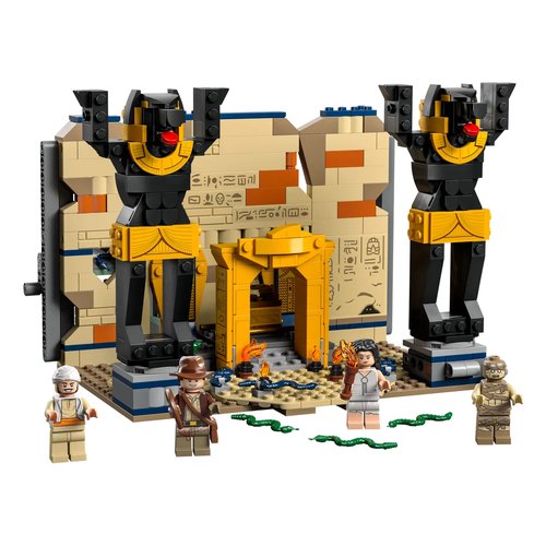 foto del prodotto lego indiana jones 77013 fuga dalla tomba perduta gioco con tempio minifigure della mummia da i predatori dellarca perduta