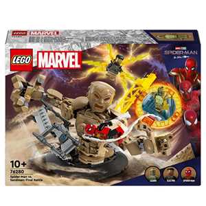 foto del prodotto lego marvel 76280 spider man vs. uomo sabbia battaglia finale con minifigure dei cattivi, gioco per bambini 10 , idea regalo