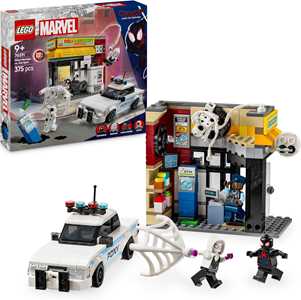foto del prodotto lego marvel 76311 spider-verse miles morales contro la macchia, edificio e macchina giocattolo costruire, giochi bambini9