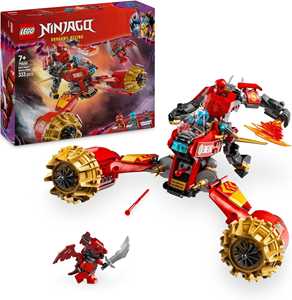 foto del prodotto lego ninjago 71830 mech storm rider di kai - 2 veicoli trasformabili in figura snodabile e moto giocattolo, giochi bambini 7+