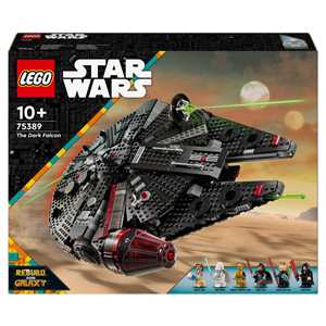 foto del prodotto lego star wars 75389 dark falcon, astronave giocattolo da costruire, versione oscura del millennium falcon, giochi bambini 10 