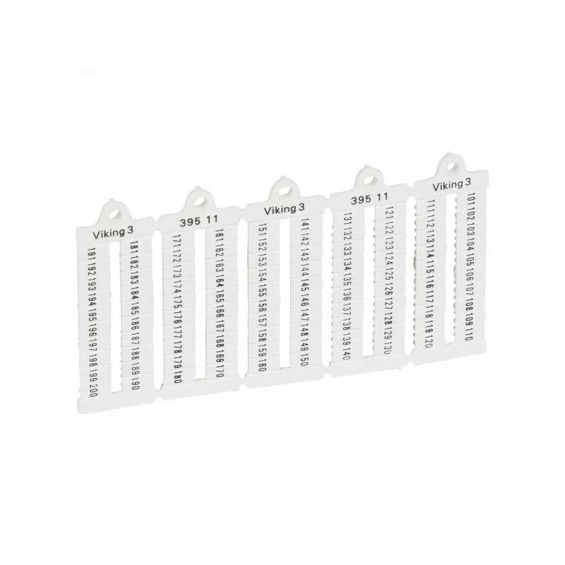 foto del prodotto legrand 039511 piastra segnaletica per blocchi di giunzione viking 3 lect horiz passo 5 numeri da 101 a 200