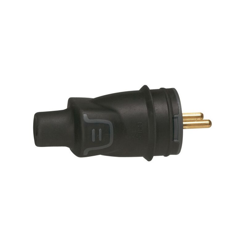 foto del prodotto legrand 050445 spina 2p t 16a morsetto a vite con uscita diritta in gomma ip44 ik08