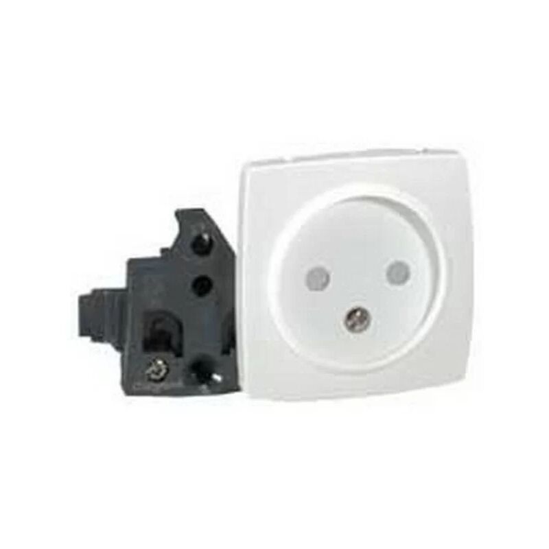 foto del prodotto legrand 086122 presa 2p con clip di protezione per quadri modulari da parete bianco