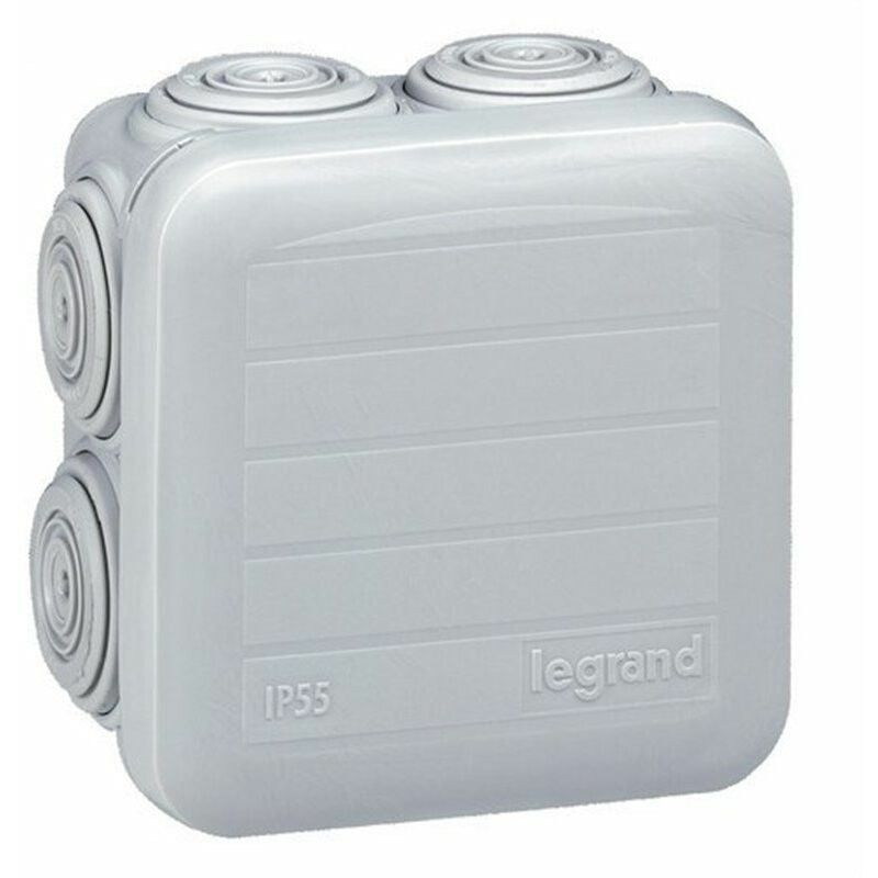 foto del prodotto legrand 092005 scatola plexus quadrata a 7 coni ip55 ik07 65x65x40mm con coperchio opaco a scatto in termoplastico colorato