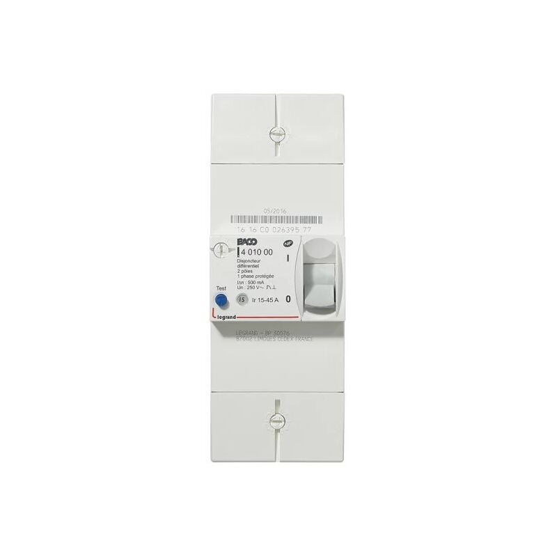 foto del prodotto legrand 401000 interruttore automatico edf diff rentiel 500 ma istantaneo 2p 45a