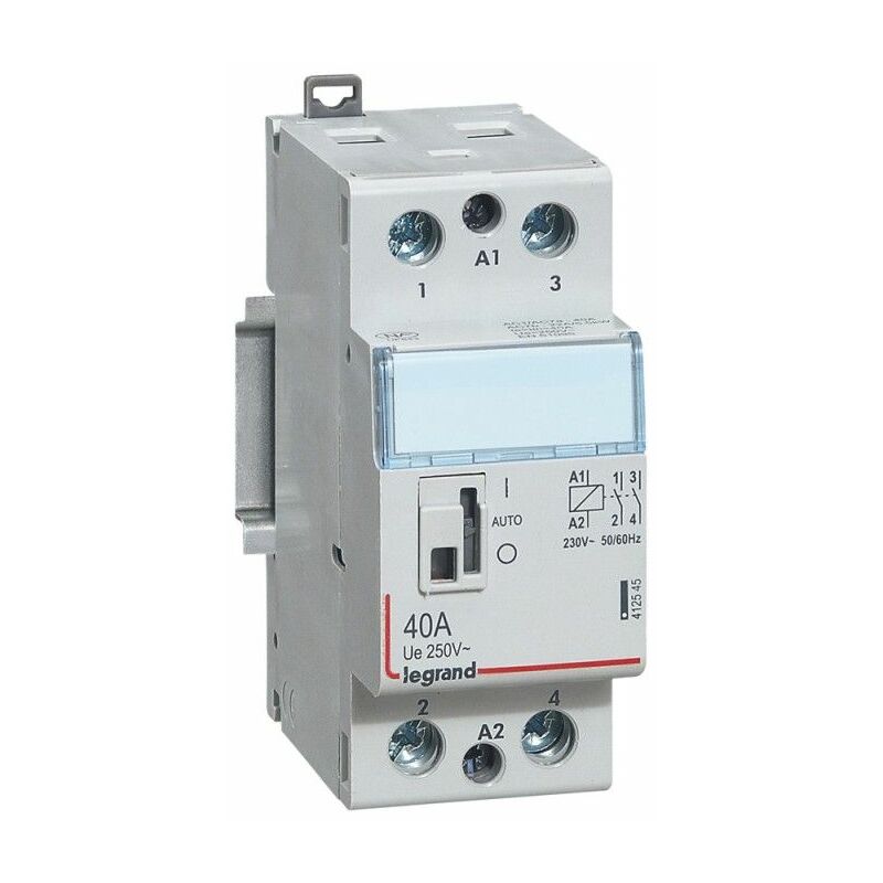 foto del prodotto legrand contattore con bobina 230 v 2p 250 v 40 a 2 na 2 moduli. 412545