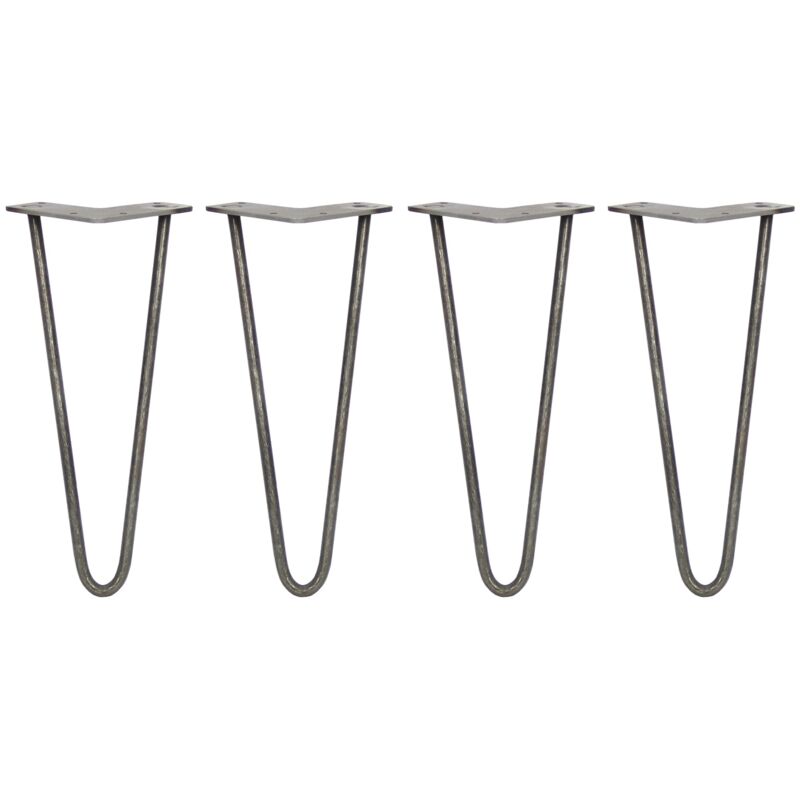 foto del prodotto legs set di 4 gambe per mobili gamba per tavolo in acciaio gambe a forcina include viti e piedini protezione gratuiti 31 71cm 30.5cm 2 rebbi