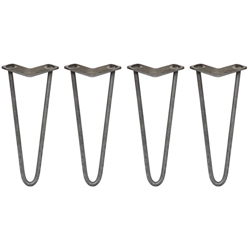 foto del prodotto legs set di 4 gambe per mobili gamba per tavolo in acciaio gambe a forcina include viti e piedini protezione gratuiti 31 71cm 30.5cm 2 rebbi