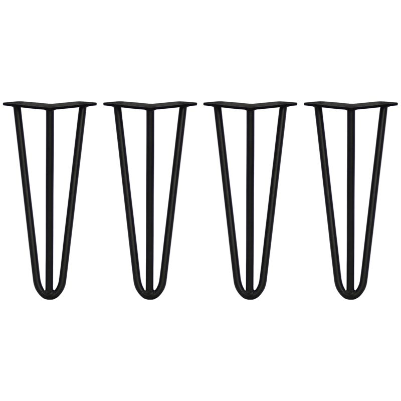 foto del prodotto legs set di 4 gambe per mobili gamba per tavolo in acciaio gambe a forcina include viti e piedini protezione gratuiti 31 71cm 30.5cm 3 rebbi