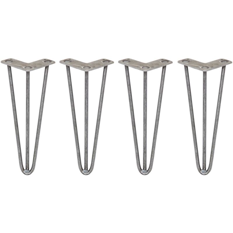 foto del prodotto legs set di 4 gambe per mobili gamba per tavolo in acciaio gambe a forcina include viti e piedini protezione gratuiti 31 71cm 30.5cm 3 rebbi