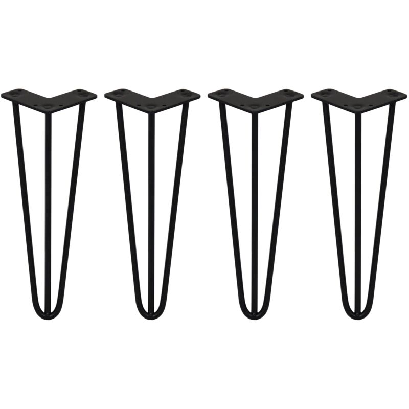 foto del prodotto legs set di 4 gambe per mobili gamba per tavolo in acciaio gambe a forcina include viti e piedini protezione gratuiti 31 71cm 35.5cm 3 rebbi