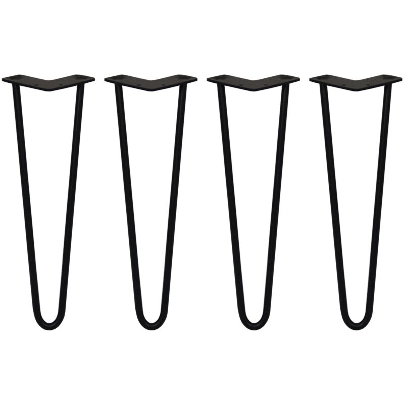 foto del prodotto legs set di 4 gambe per mobili gamba per tavolo in acciaio gambe a forcina include viti e piedini protezione gratuiti 31 71cm 40.6cm 2 rebbi