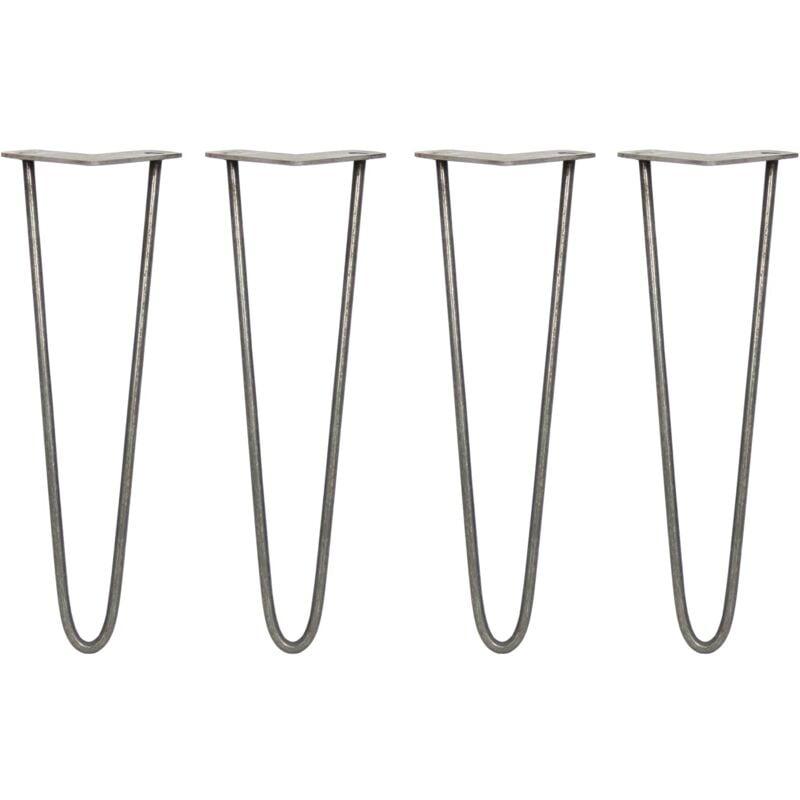 foto del prodotto legs set di 4 gambe per mobili gamba per tavolo in acciaio gambe a forcina include viti e piedini protezione gratuiti 31 71cm 40.6cm 2 rebbi