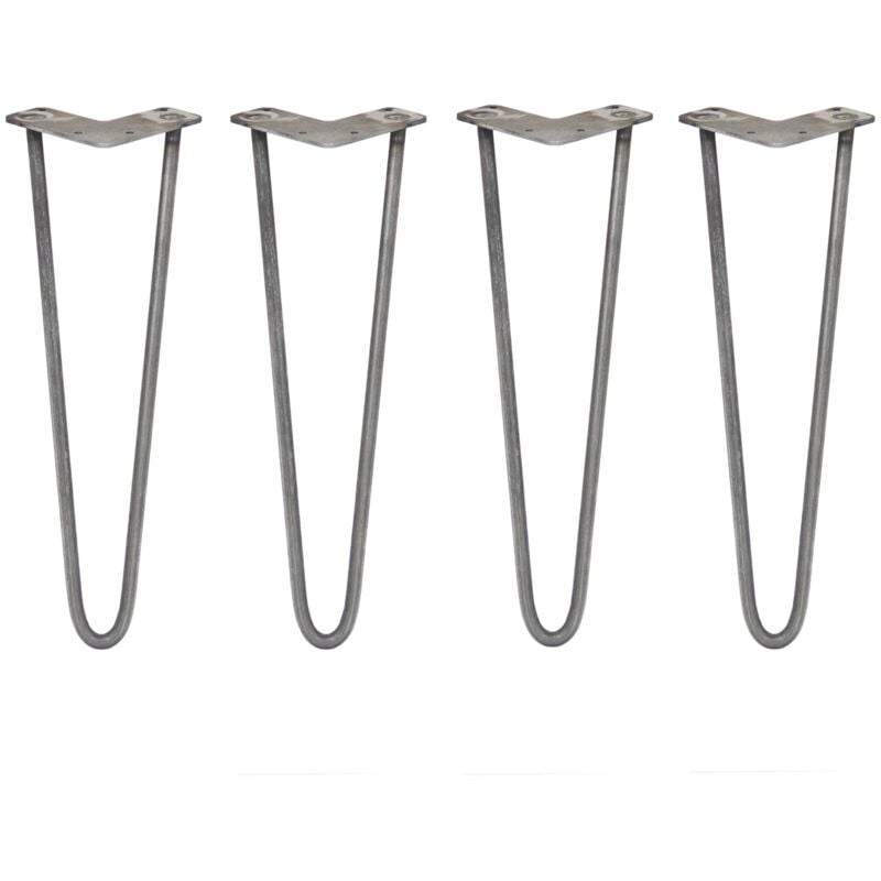 foto del prodotto legs set di 4 gambe per mobili gamba per tavolo in acciaio gambe a forcina include viti e piedini protezione gratuiti 31 71cm 40.6cm 2 rebbi