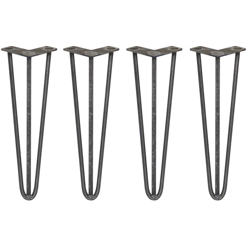 foto del prodotto legs set di 4 gambe per mobili gamba per tavolo in acciaio gambe a forcina include viti e piedini protezione gratuiti 31 71cm 40.6cm 3 rebbi