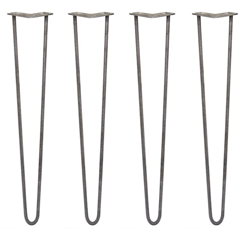 foto del prodotto legs set di 4 gambe per mobili gamba per tavolo in acciaio gambe a forcina include viti e piedini protezione gratuiti 31 71cm 71cm 2 rebbi