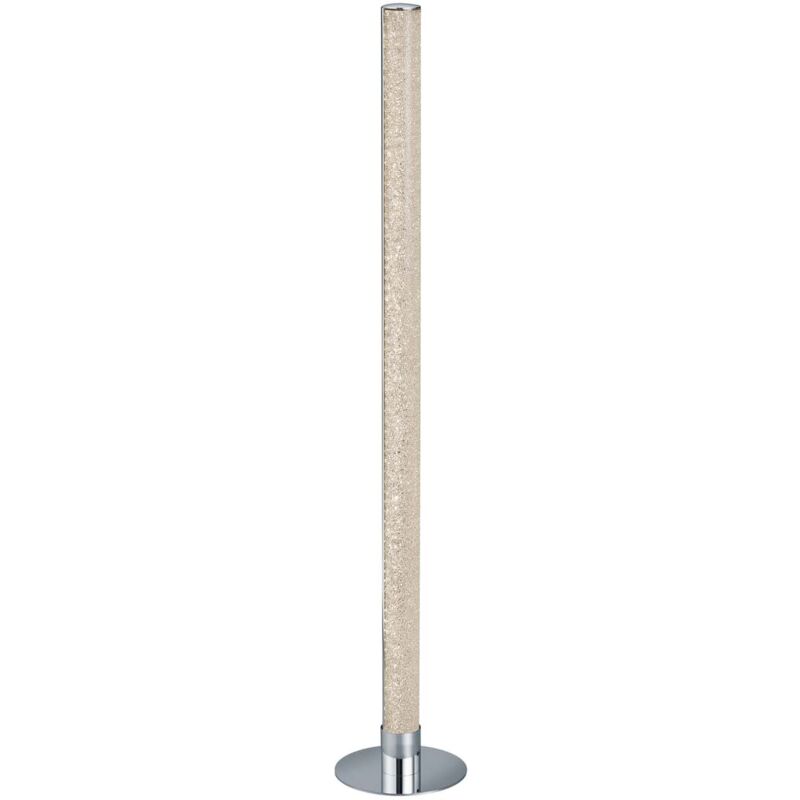 foto del prodotto leia piantana led tubo metacrilato effetto cristallo e metallo cromato con telecomando funzione rgb h.105cm