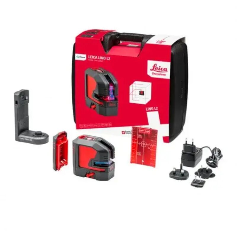 foto del prodotto leica lino l2 livella laser a 2 linee rosse 25 m con batteria