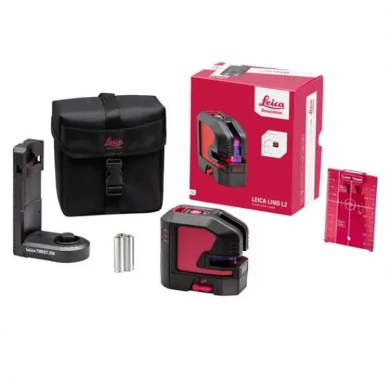 foto del prodotto leica lino l2 starter kit livella laser a 2 linee rosse 25 m