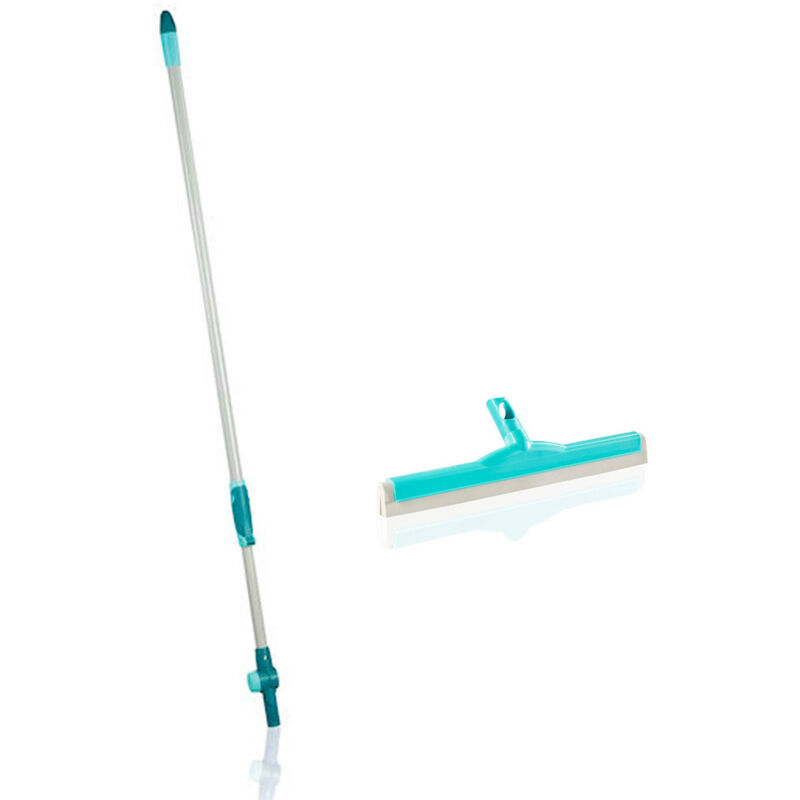 foto del prodotto leifheit set di pulizia manico telescopico 190 cm con snodo testa di scopa bagno 56423 click 