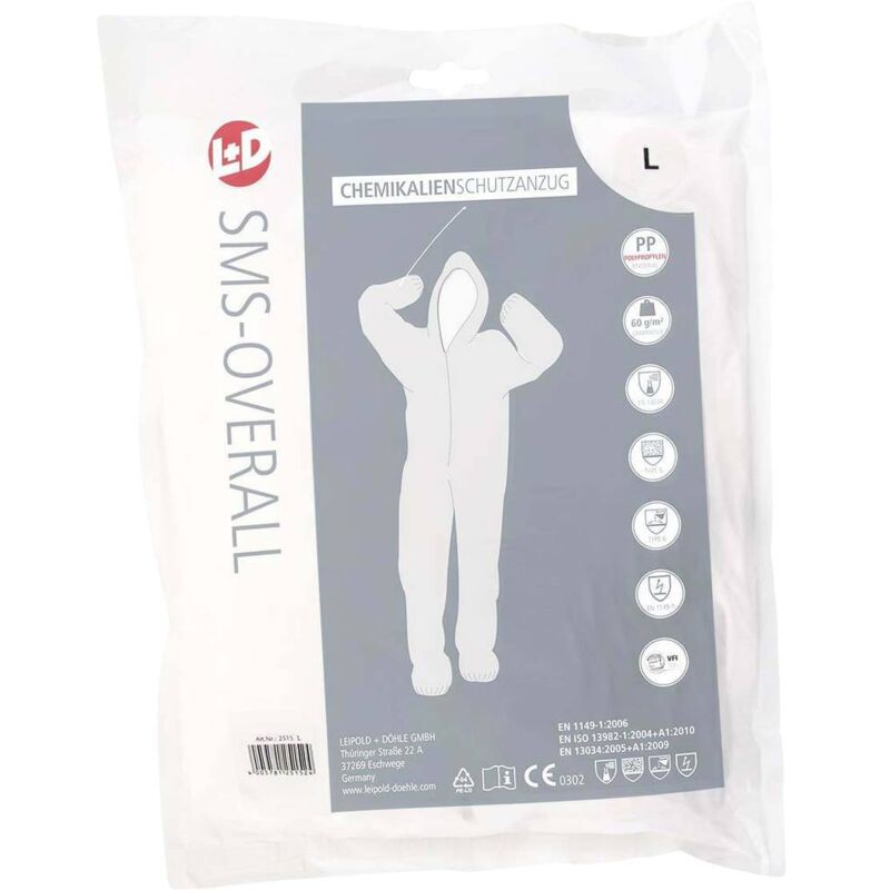 foto del prodotto leipold doehle 2514 tuta cleango pp taglia xxxl bianco