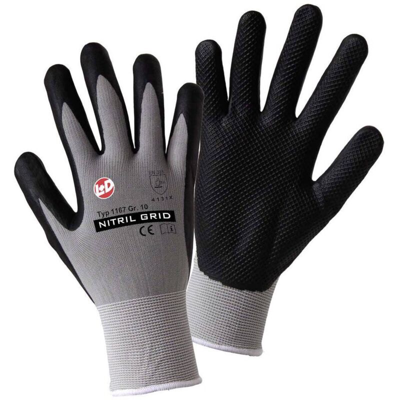 foto del prodotto leipold doehle nitril grid 1167 10 nylon guanto da lavoro taglia guanti 10, xl en 388 2016 cat ii 1 paio a