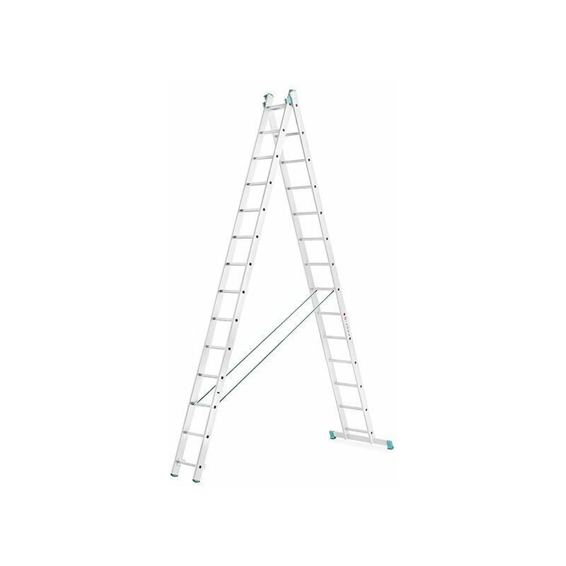 foto del prodotto leiter experten scala in alluminio trasformabile due tronchi 2x14 pioli 7514