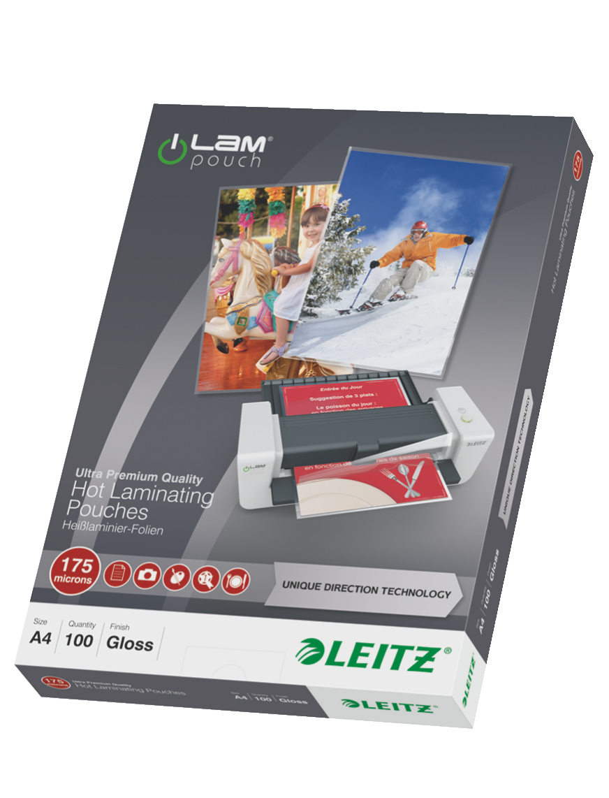 foto del prodotto leitz ilam udt pellicola per plastificatrice 100 pz