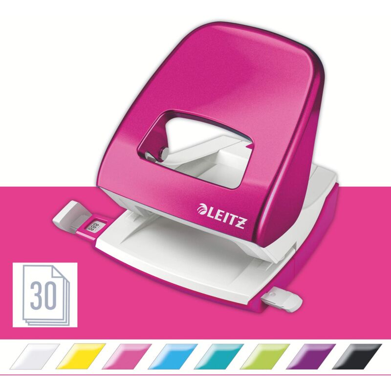 foto del prodotto leitz perforatore in metallo nexxt wow, fino a 30 fogli, box, rosa