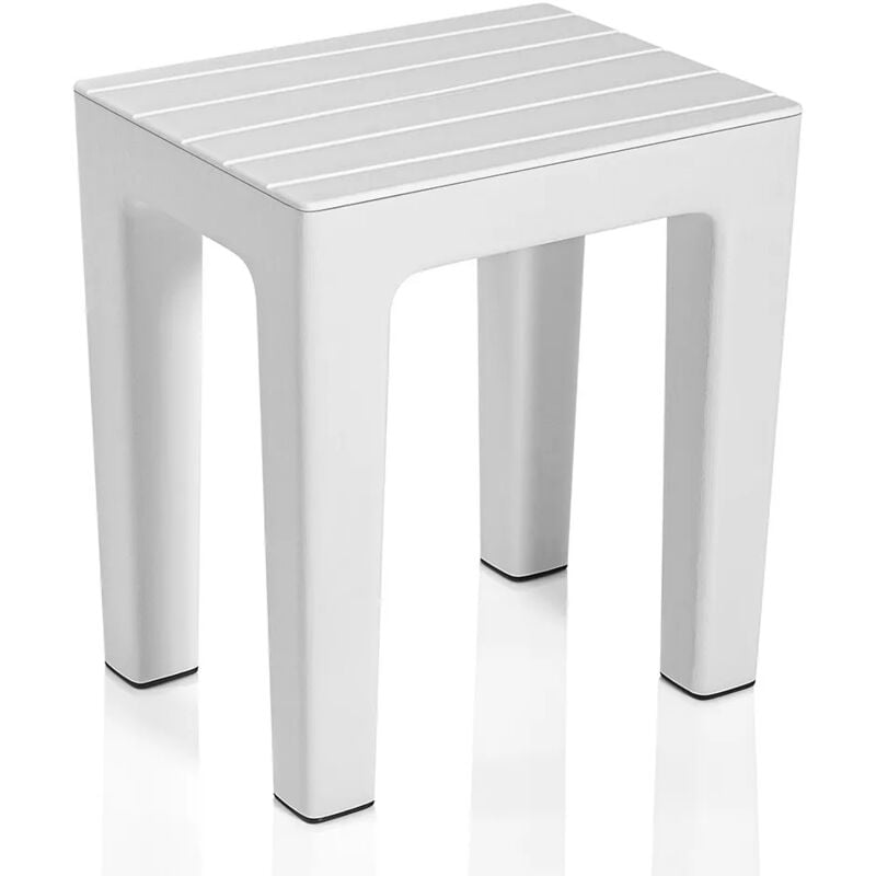 foto del prodotto lello lo sgabello multiuso ad alta resistenza bianco effetto legno
