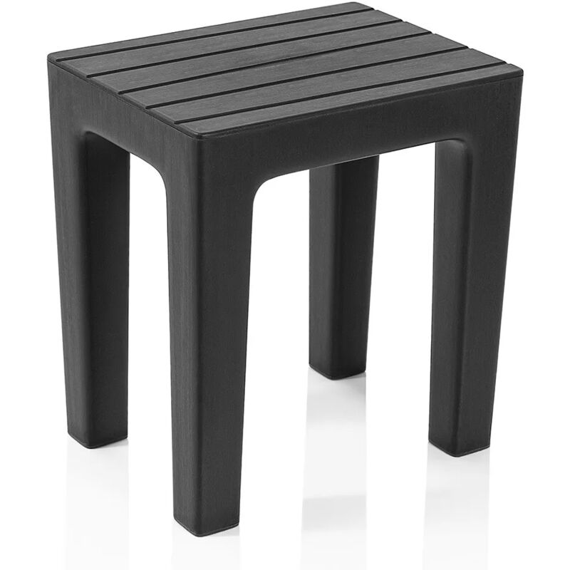 foto del prodotto lello lo sgabello multiuso ad alta resistenza nero con effetto legno