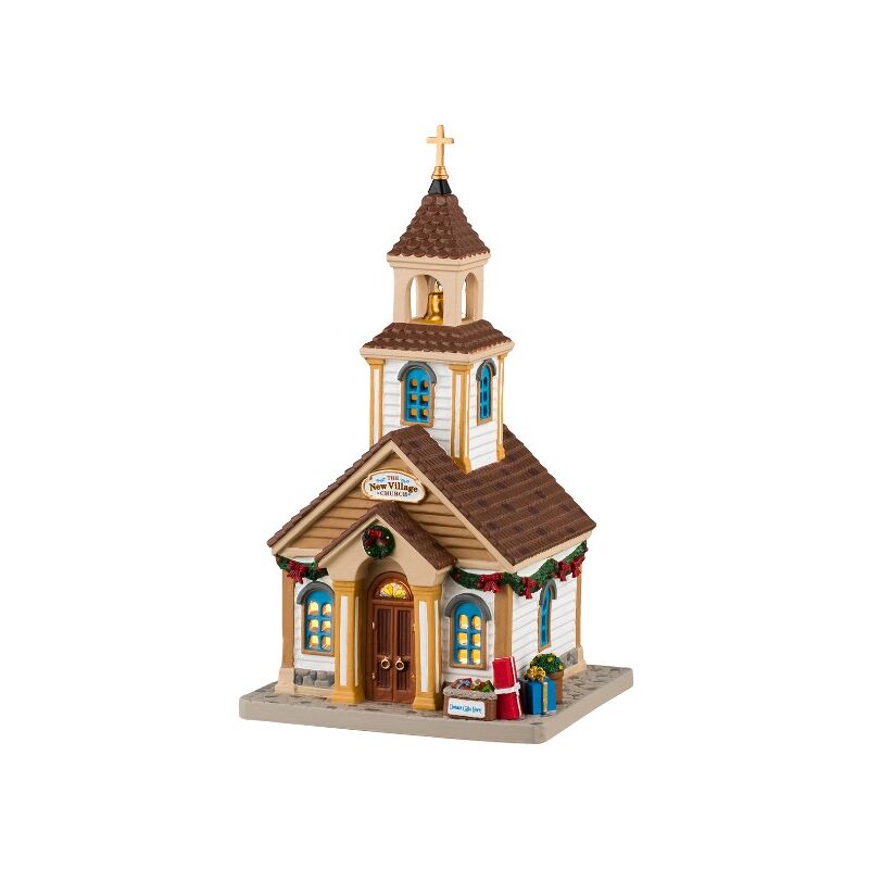 foto del prodotto lemax 45261 the new village church edificio illuminato a batteria