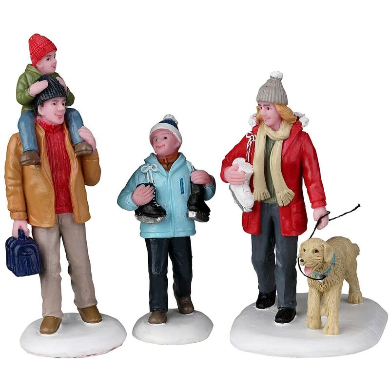 foto del prodotto lemax andiamo a pattinare, personaggi per villaggio di natale in resina