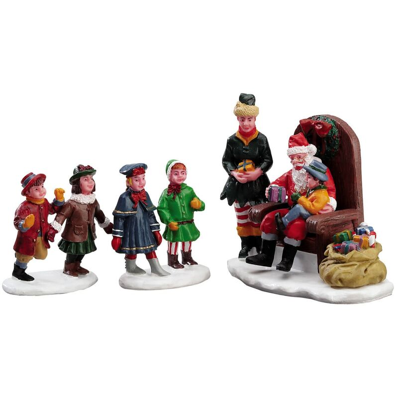 foto del prodotto lemax decorazione visitare il set di babbo natale di 3 per villaggio di natale e presepe, in resina da h 4,5 cm