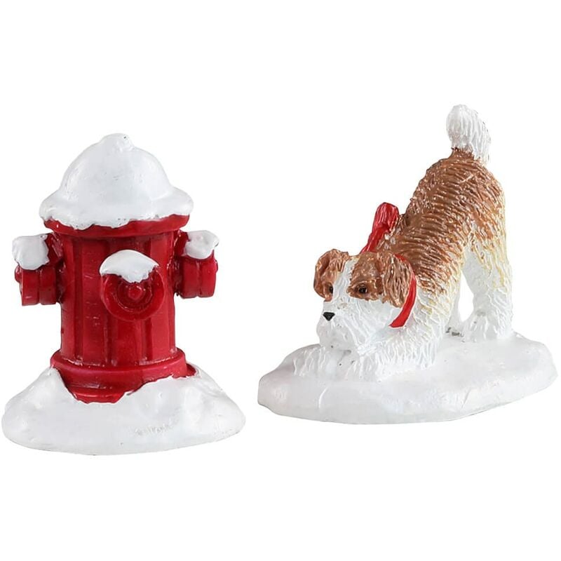 foto del prodotto lemax idrante e cagnolino nella neve accessori in poliresina per villaggio di natale h 3 cm