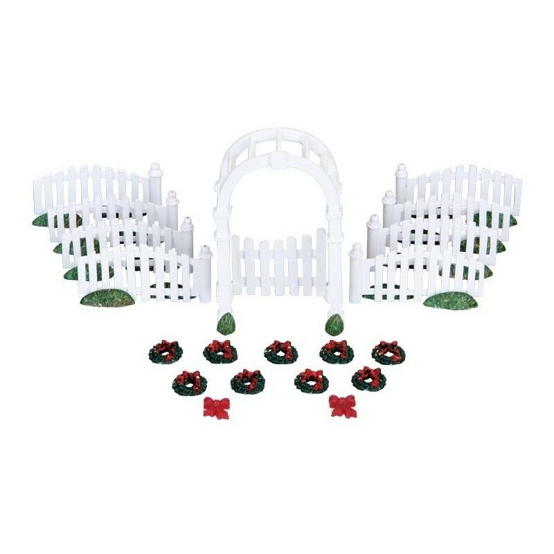 foto del prodotto lemax staccionata bianca con arco set 20 natale natalizio 04233