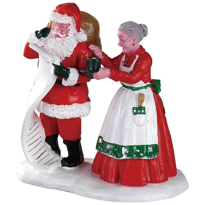 foto del prodotto lemax statuetta di babbo e mamma natale in resina decorazione per presepe villaggio natalizio