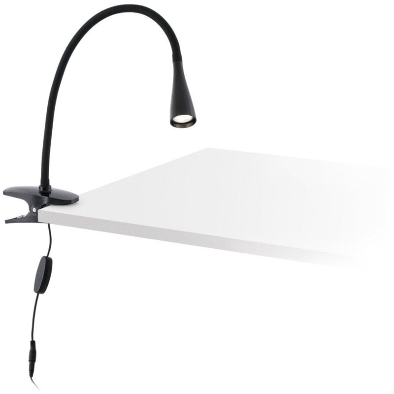foto del prodotto lena collo di cigno clip nero led 5w 4000k marca faro