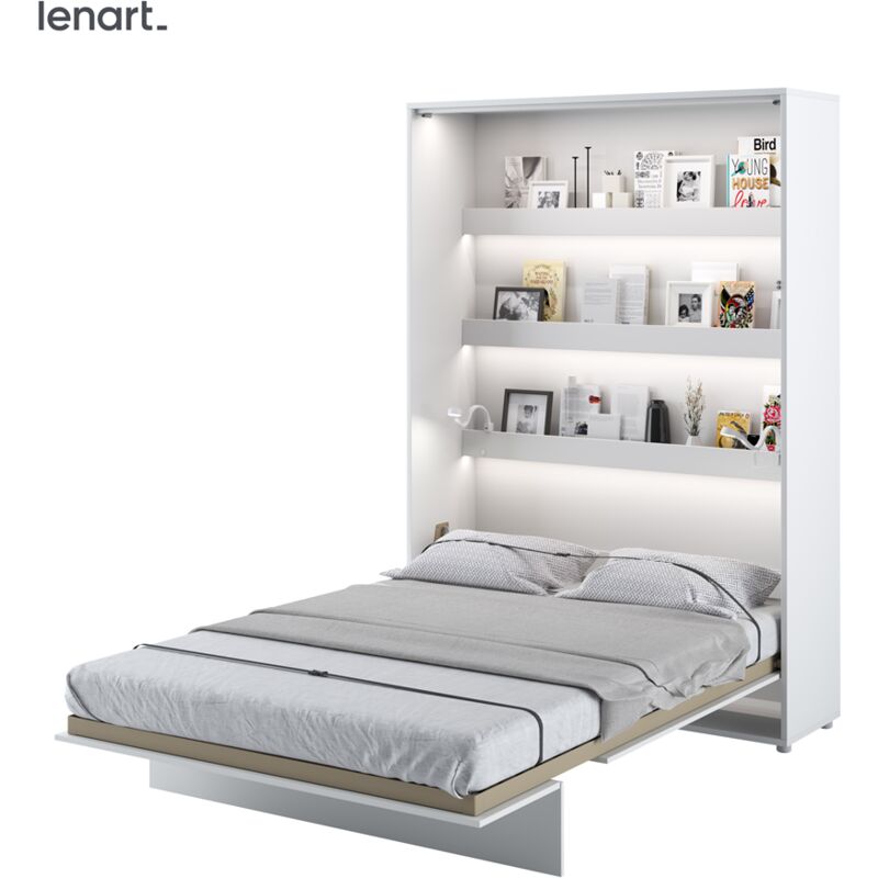 foto del prodotto lenart letto a scomparsa bed concept 01 140x200 verticale bianco lucido