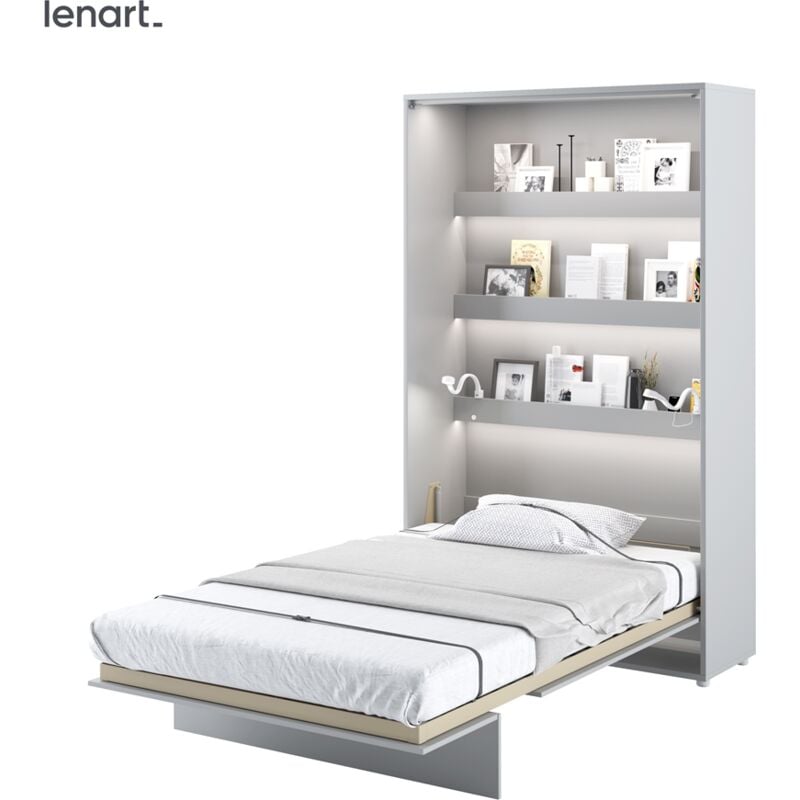 foto del prodotto lenart letto a scomparsa bed concept 02 120x200 verticale grigio opaco