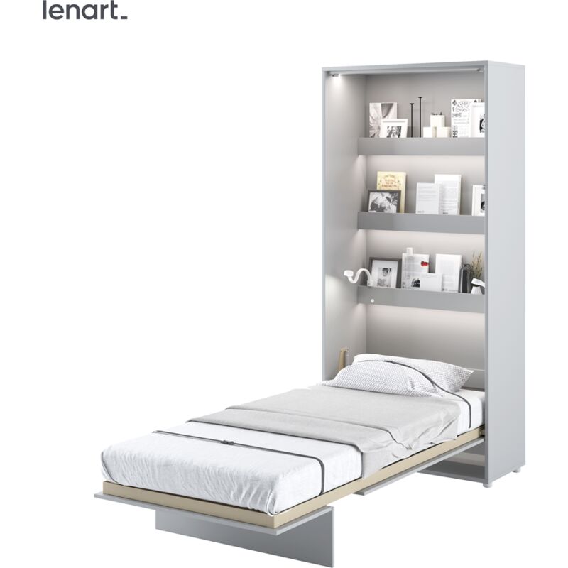 foto del prodotto lenart letto a scomparsa bed concept 03 90x200 verticale grigio opaco