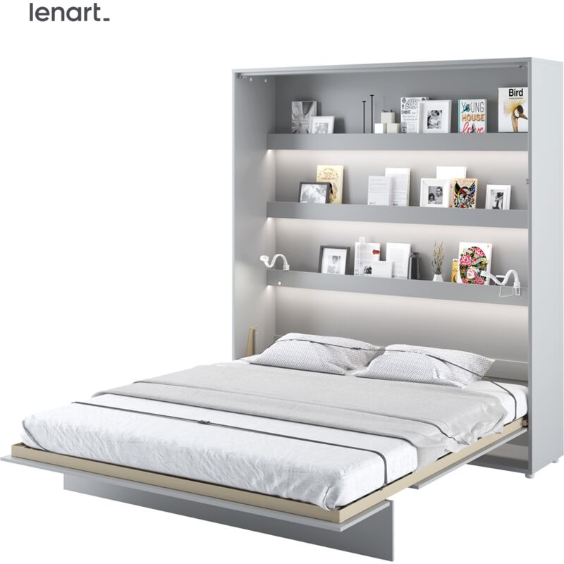 foto del prodotto lenart letto a scomparsa bed concept 13 180x200 verticale grigio opaco