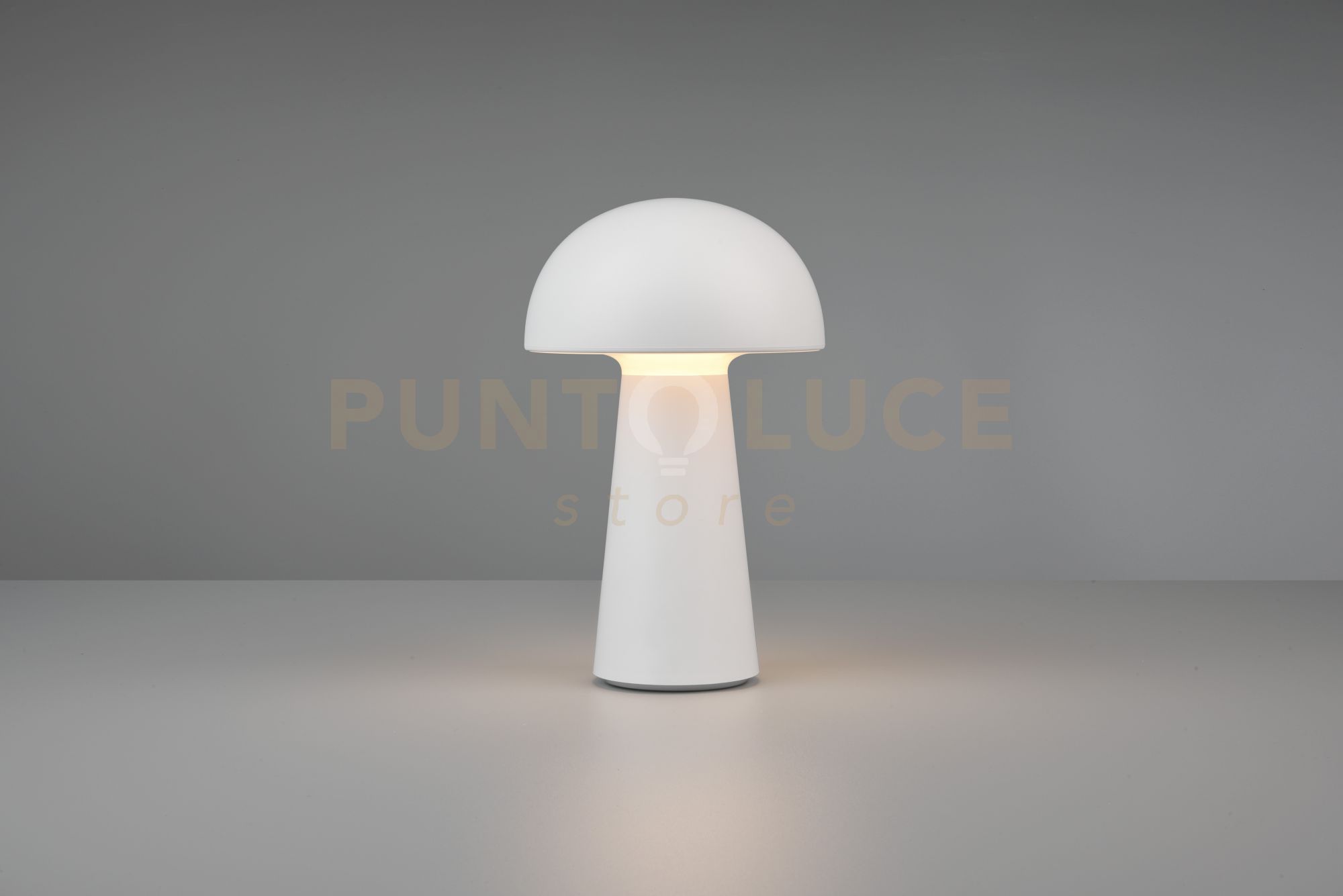 foto del prodotto lennon lampada da appoggio led 2w 180lm, 3000k da esterno fungo ricaricabile usb bianca touch 4 intensita' h. 22cm ip 44 dimmerabile