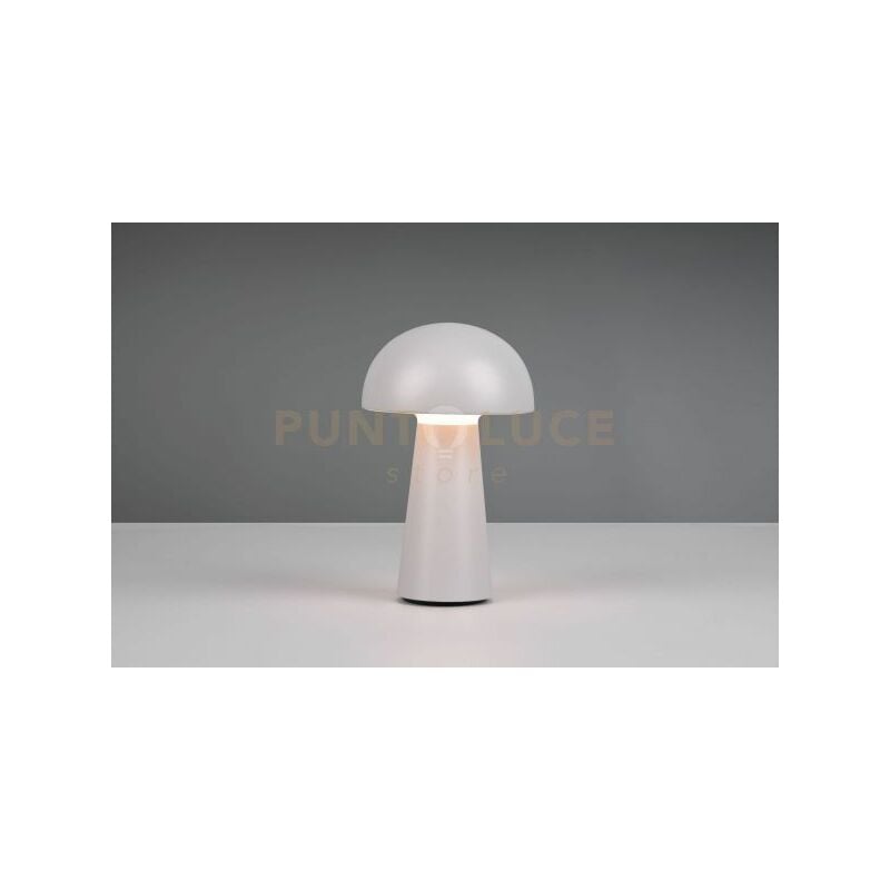 foto del prodotto lennon lampada led 2w 180lm, 3000k da appoggio da esterno ricaricabile con usb con accensione touch 4 intensita grigia h. 21,5cm ip44