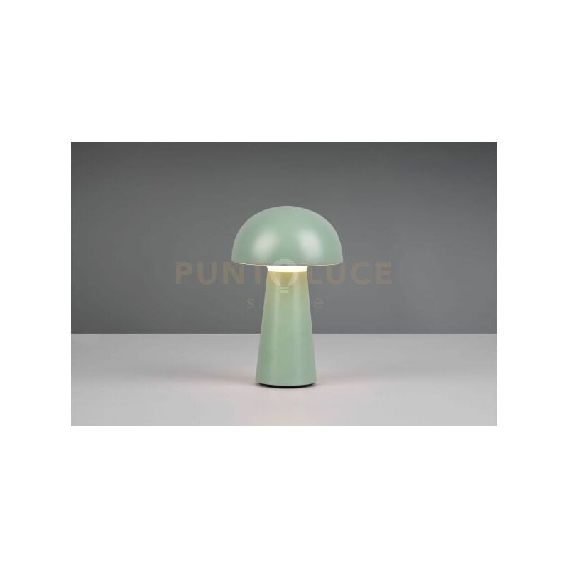 foto del prodotto lennon lampada led 2w 180lm, 3000k da appoggio da esterno ricaricabile con usb con accensione touch 4 intensita verde h. 21,5cm ip44