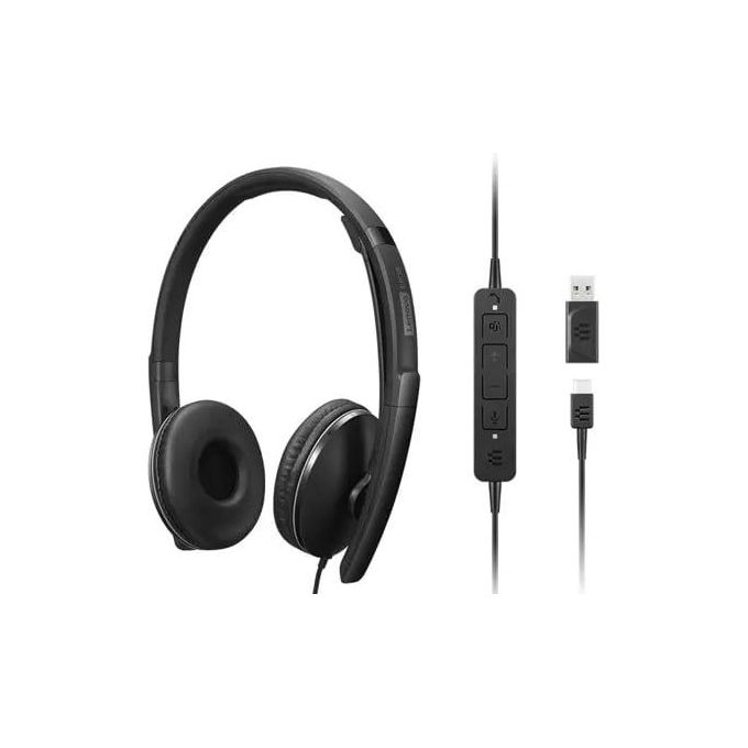 foto del prodotto lenovo gen 2 cuffie con microfono over ear cablato usb c nero certificato per i team microsoft