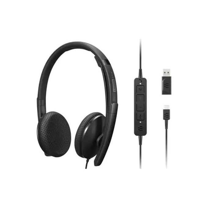 foto del prodotto lenovo ricevitore voip over ear cablato usb c nero